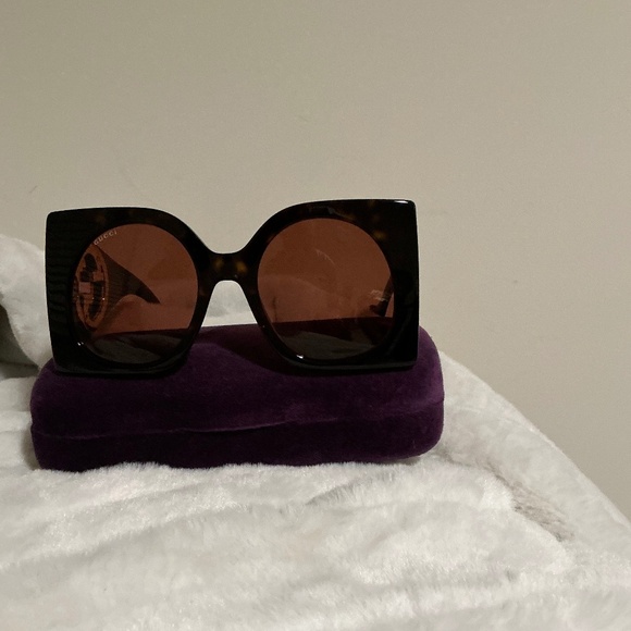 NWOT GUCCI Havana 55MM Oversized Square Plastic Sunglasses main image 11
